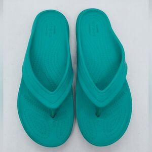 Crocs Kadee II Flip Flop Sandals Green Thong Comfort Shoes Unisex Size M4 W6